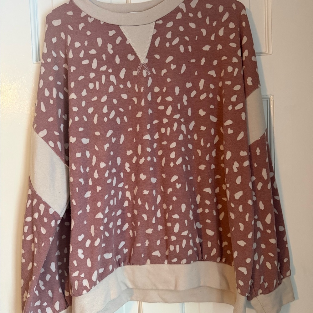 Gilli Blush and Cream Patterned Top